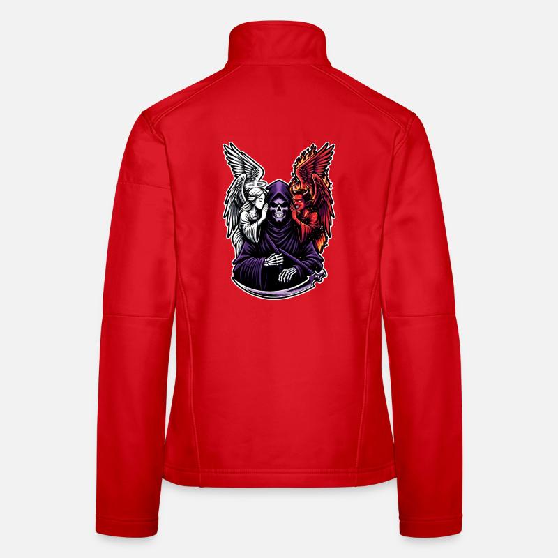 Faucheuse avec Ange et Démon Veste en tissu softshell Femme