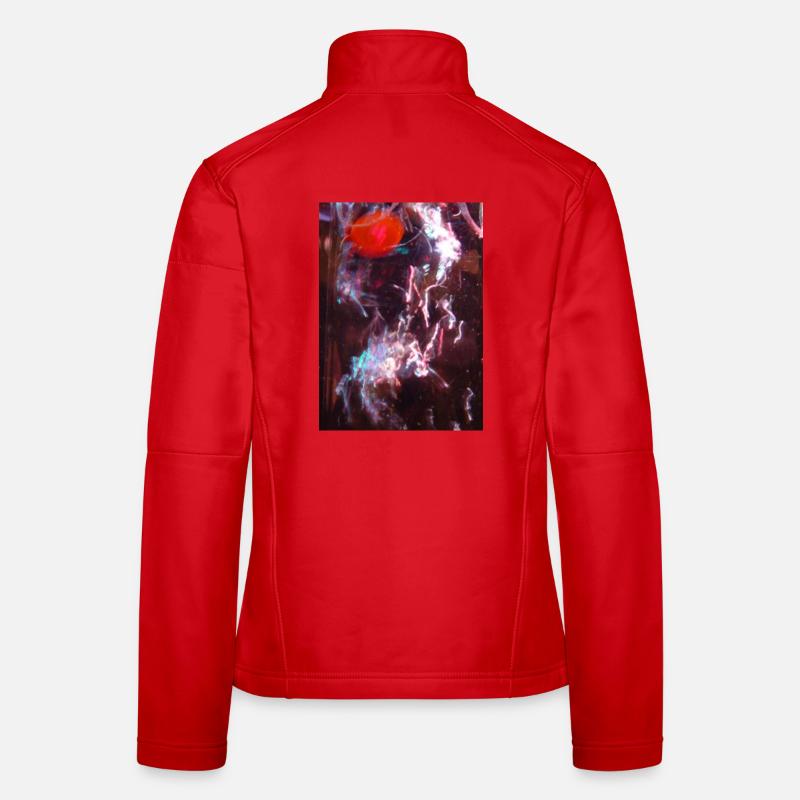 Neon-Fluid Spiegelung - Frauen Softshelljacke - Rot