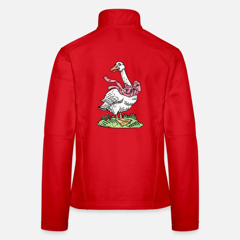 Gans mit rosa Schleife Frauen Softshelljacke