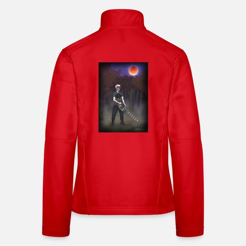 Forest worker, forester, chainsaw, full moon - Women's Softshell Jacket - red