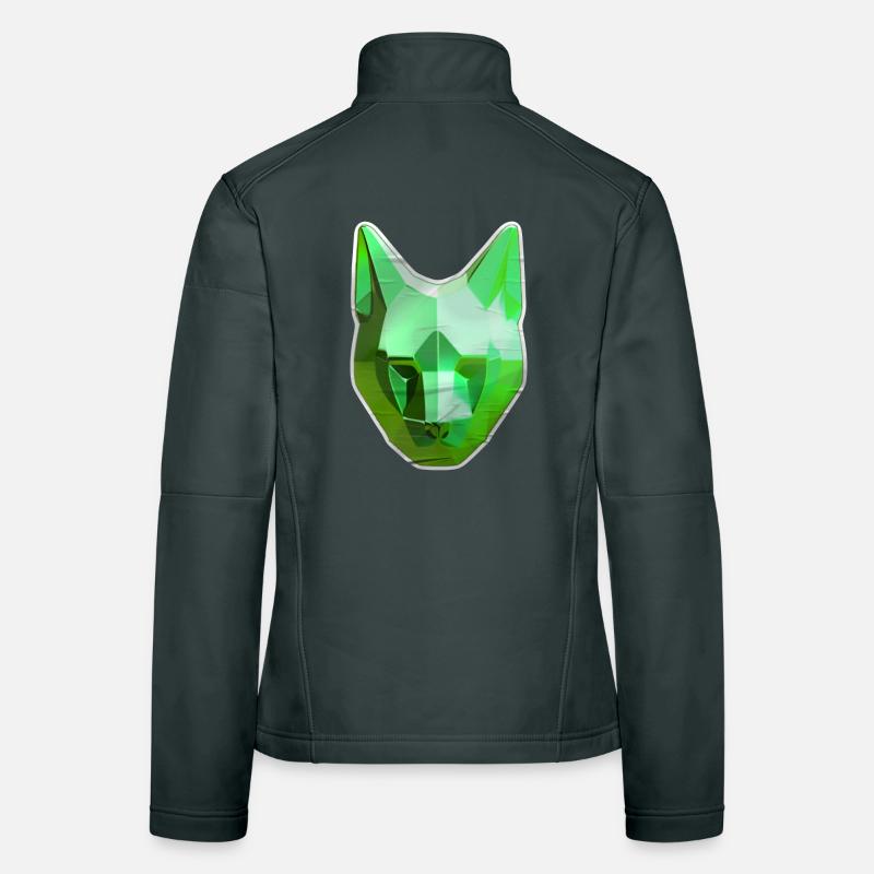 Chat Cristal Vert Veste en tissu softshell Femme