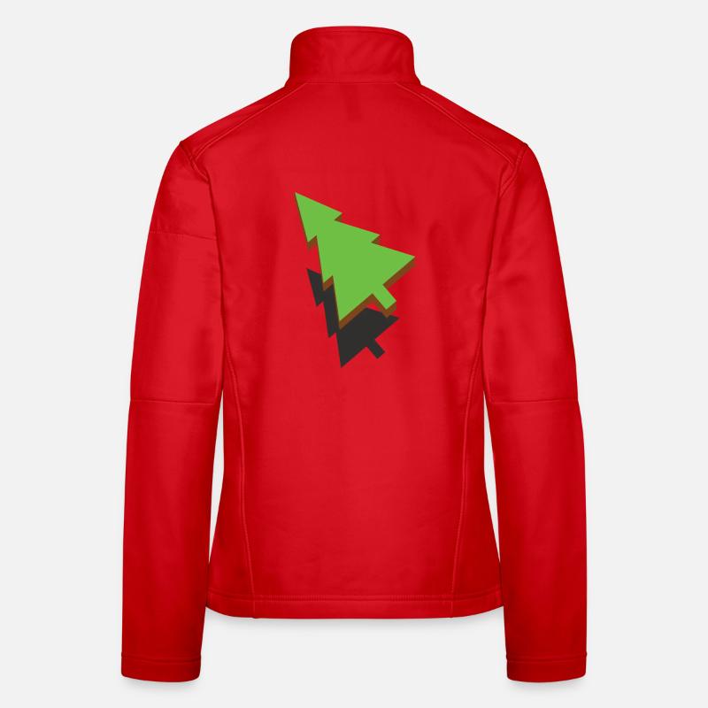 3d Christmas Tree Women's Softshell Jacket