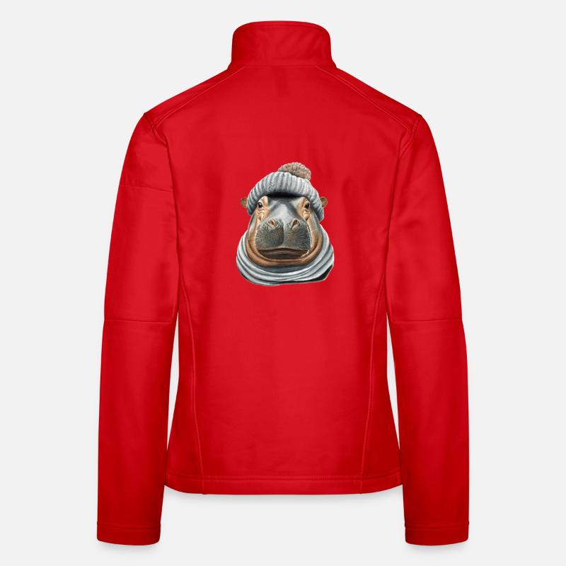 Nilpferd Pudelmütze - Frauen Softshelljacke - Rot