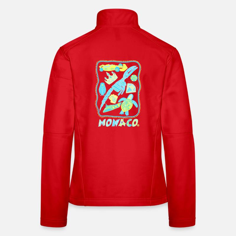 Illustration Monaco Côte d'Azur Pop Art Frauen Softshelljacke