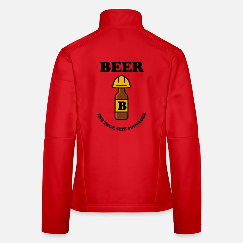 Beer bottle with construction helmet Frauen Softshelljacke