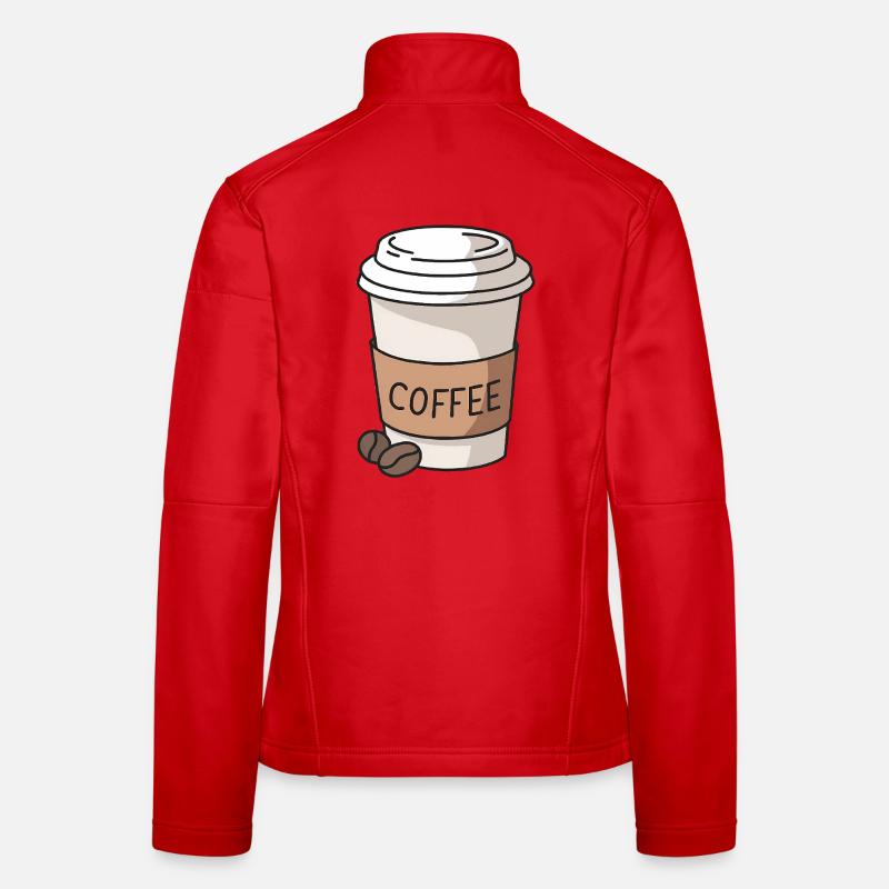 Coffee Cup Simple Caffeine Lover Women's Softshell Jacket