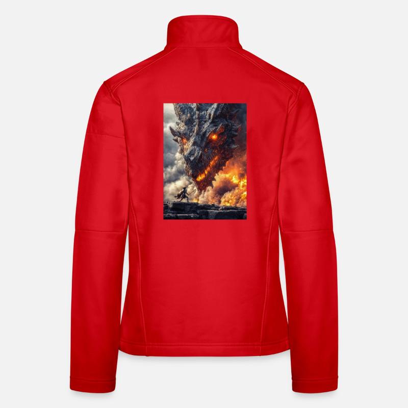Dragon Clash Feurige Kriegsfront Frauen Softshelljacke
