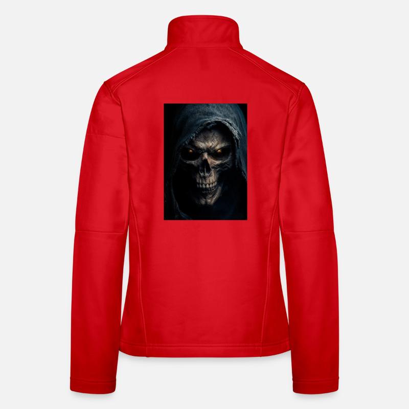 Schädel mit Kapuze Sensenmann Frauen Softshelljacke