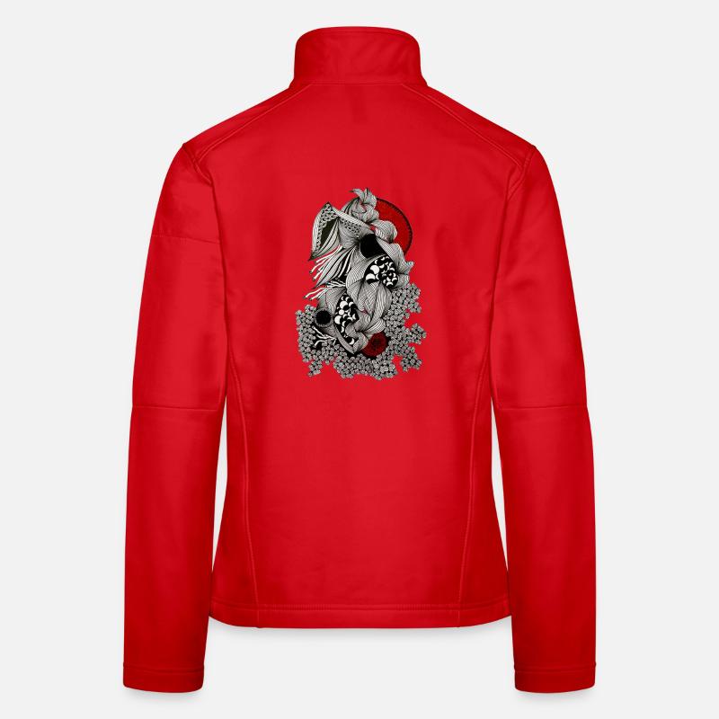 Cracked line skull with red accent - Women's Softshell Jacket - red
