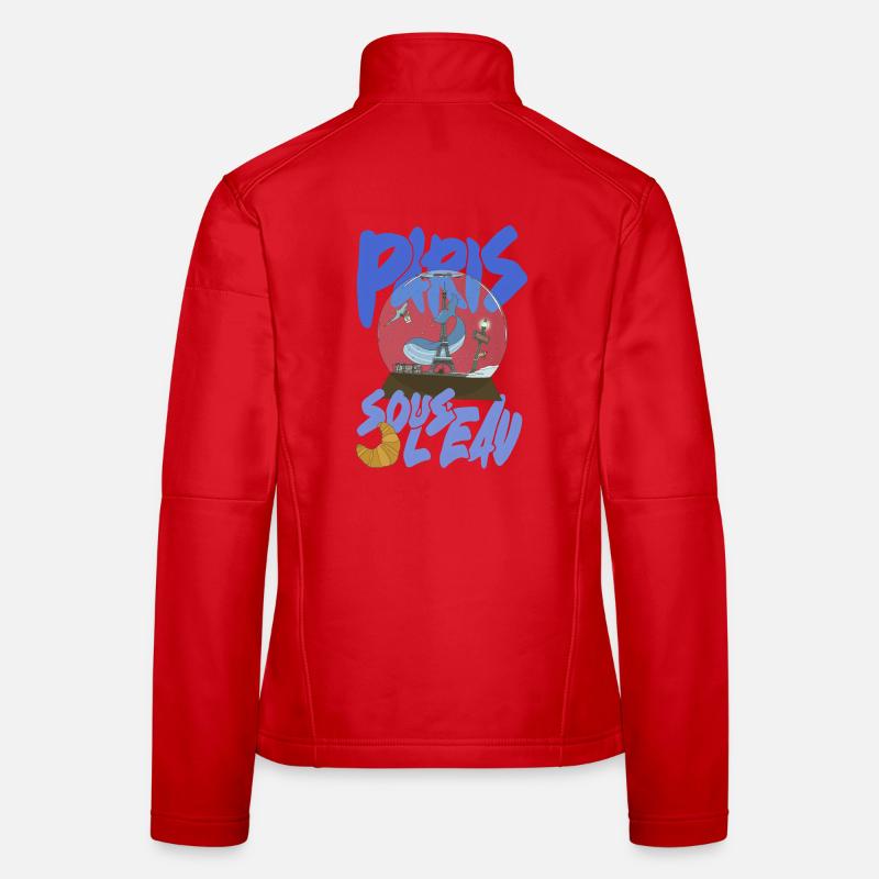 Paris Schneekugel Blau – Eiffel-Ikone Frauen Softshelljacke