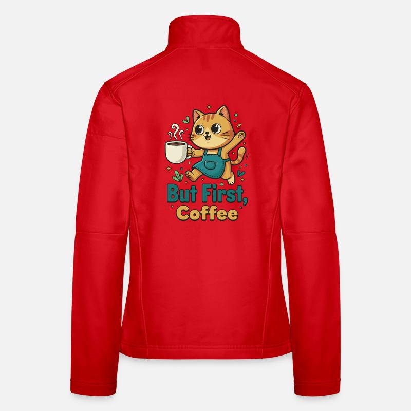 Coffee First Cat Women's Softshell Jacket