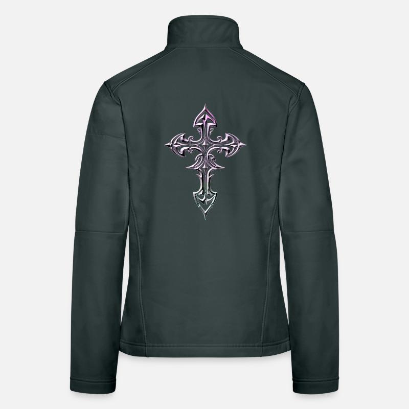 Lavish Celtic Gothic Cross Women's Softshell Jacket