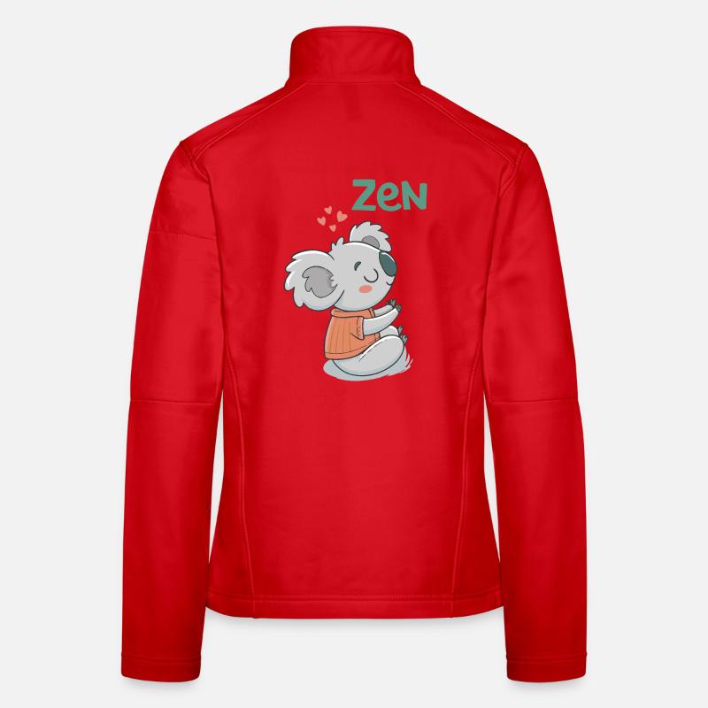 Koala Zen im orangefarbenen Pullover Frauen Softshelljacke