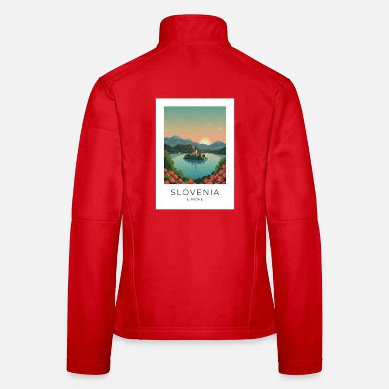Coucher de soleil de l’île de la mer de Slovénie Veste en tissu softshell Femme