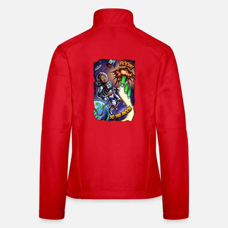 Moon Adventure: Astronaut Comic Women's Softshell Jacket