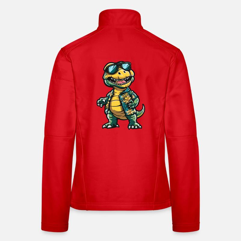 Dinosaurier T-Rex Comic Urlaub - Frauen Softshelljacke - Rot