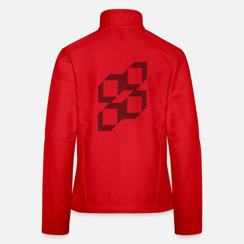 Conception des carrés à partir de lignes Veste en tissu softshell Femme