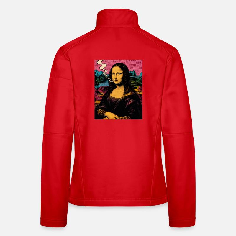 Mona Lisa Smoking Pop Art Women's Softshell Jacket