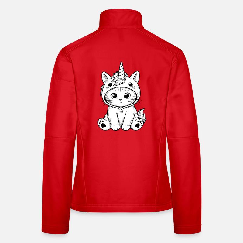 Sweat à capuche licorne chaton Veste en tissu softshell Femme