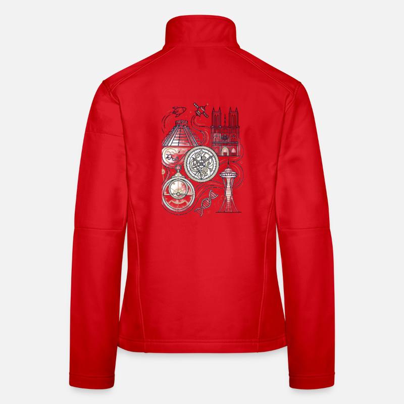Cosmic Clockworks: Space and Stone Women's Softshell Jacket