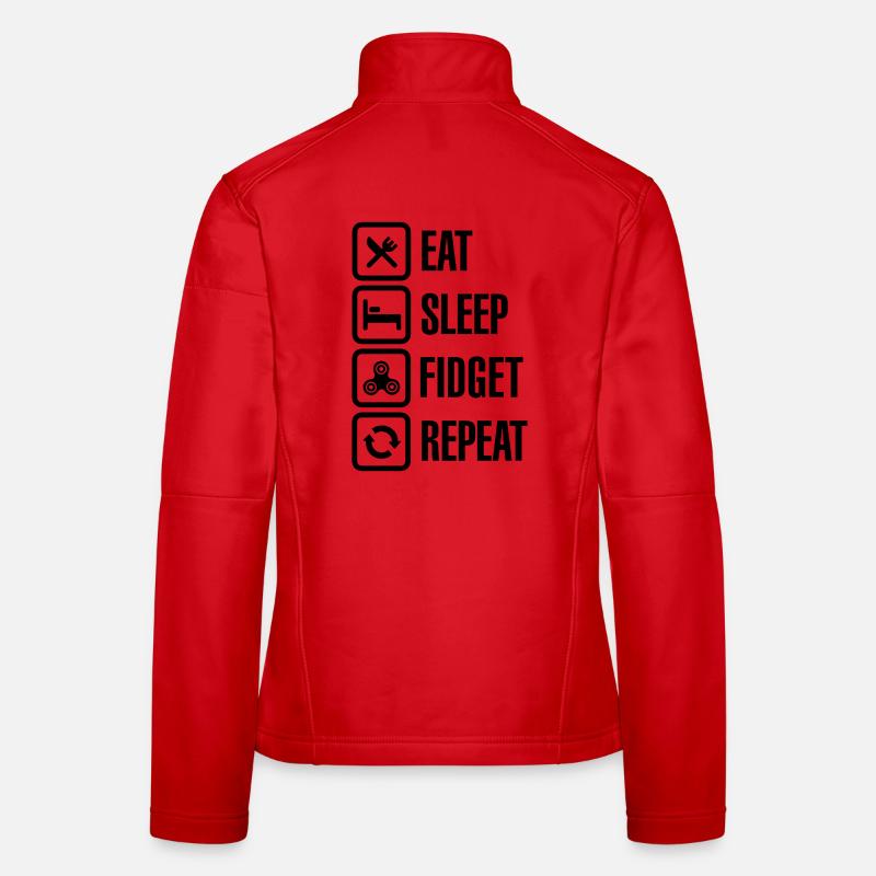 Eat Sleep Fidget Repeat - Fidget Spinner - Women's Softshell Jacket - red