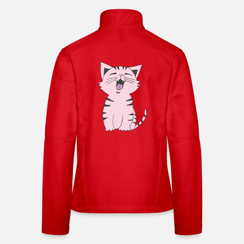 Katze rosa - Frauen Softshelljacke - Rot