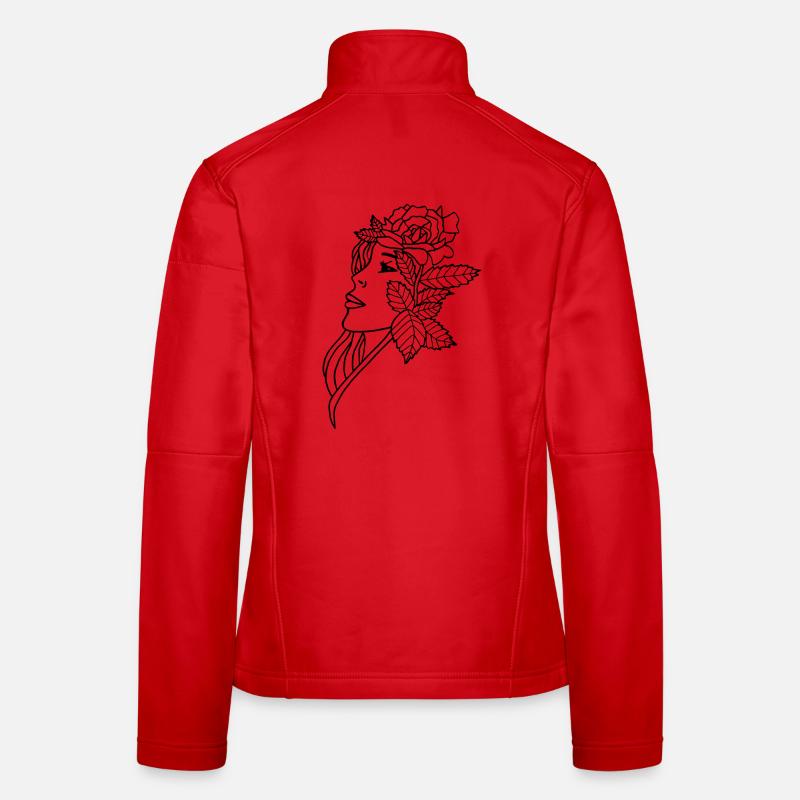 La dame et la rose (noir) Veste en tissu softshell Femme
