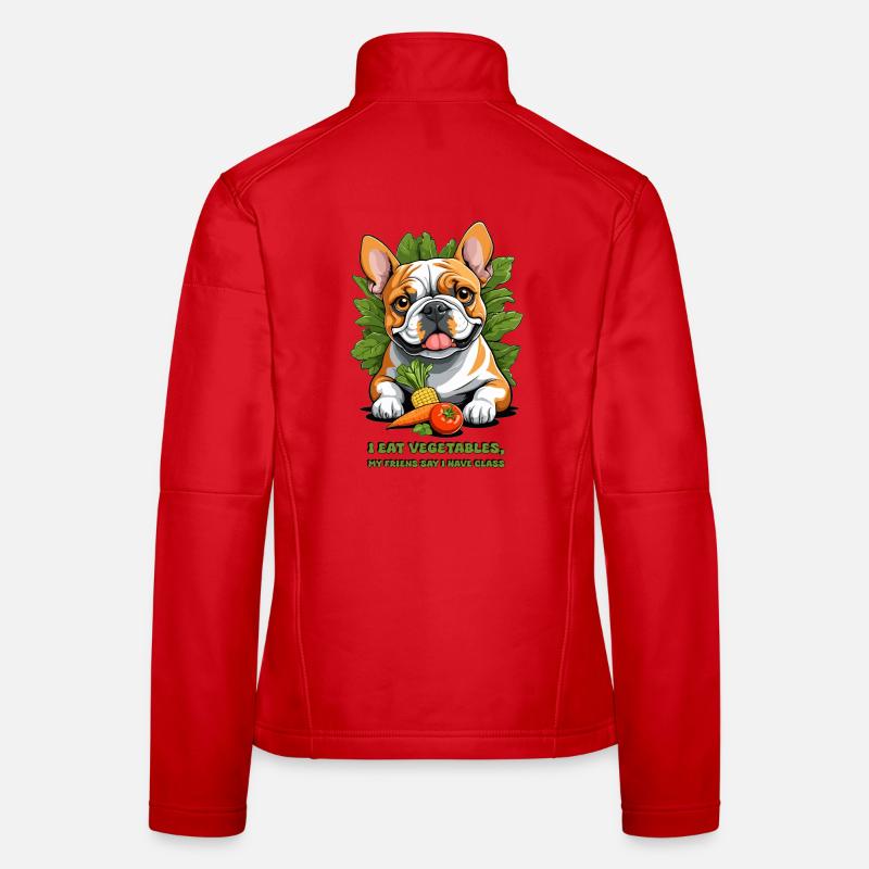 Bouledogue végétalien Veste en tissu softshell Femme