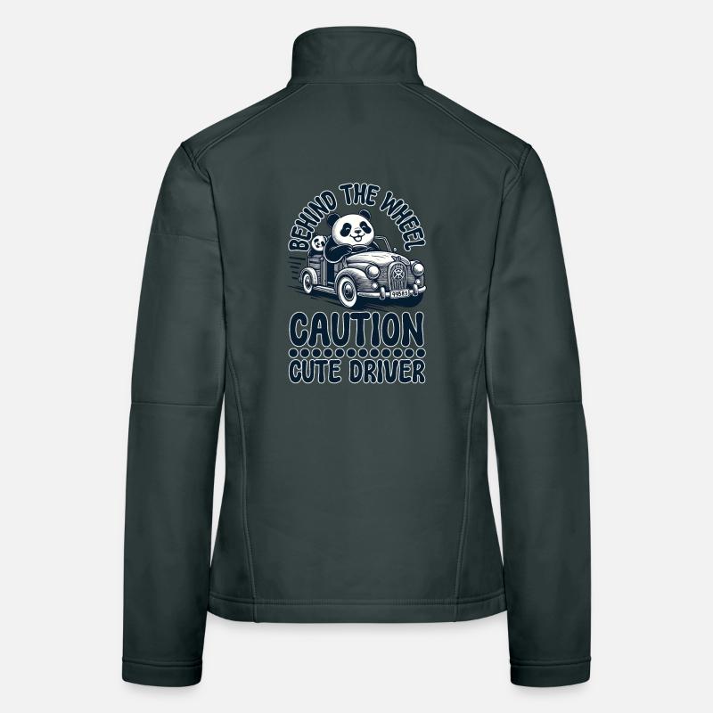 Panda Behind the Wheel – Caution: Cute Driver! Women's Softshell Jacket