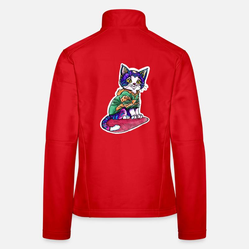 Katze im grünen Pulli Frauen Softshelljacke