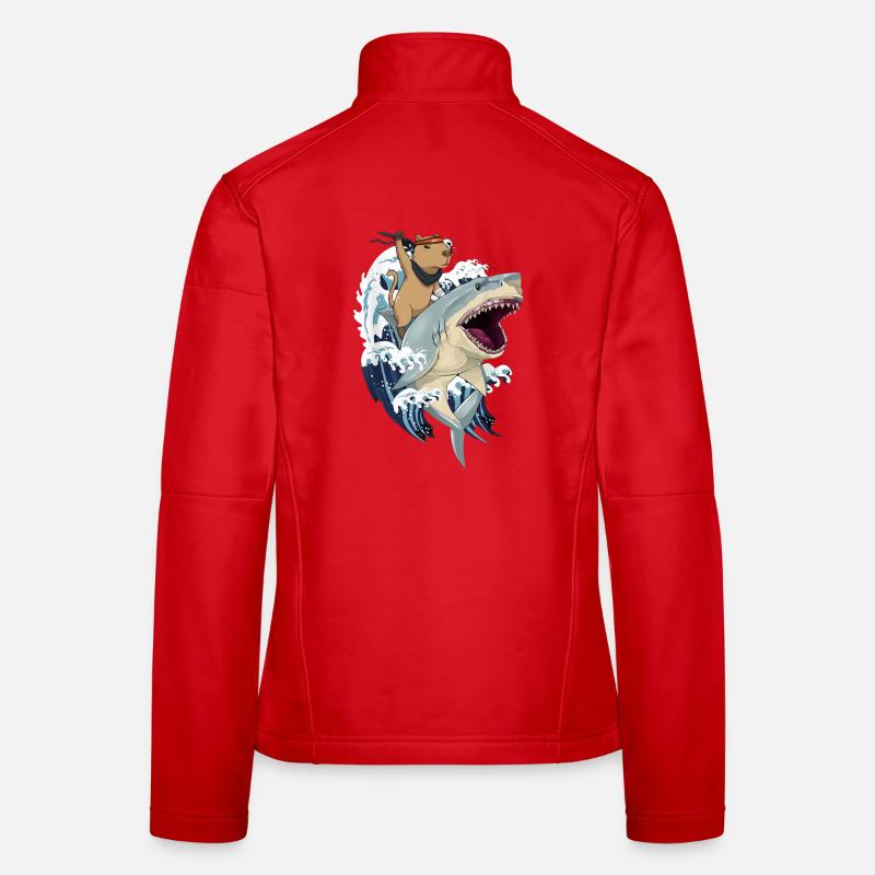 Capybara sur requin Veste en tissu softshell Femme