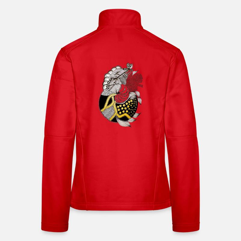 Fish pattern with gold accent Women's Softshell Jacket