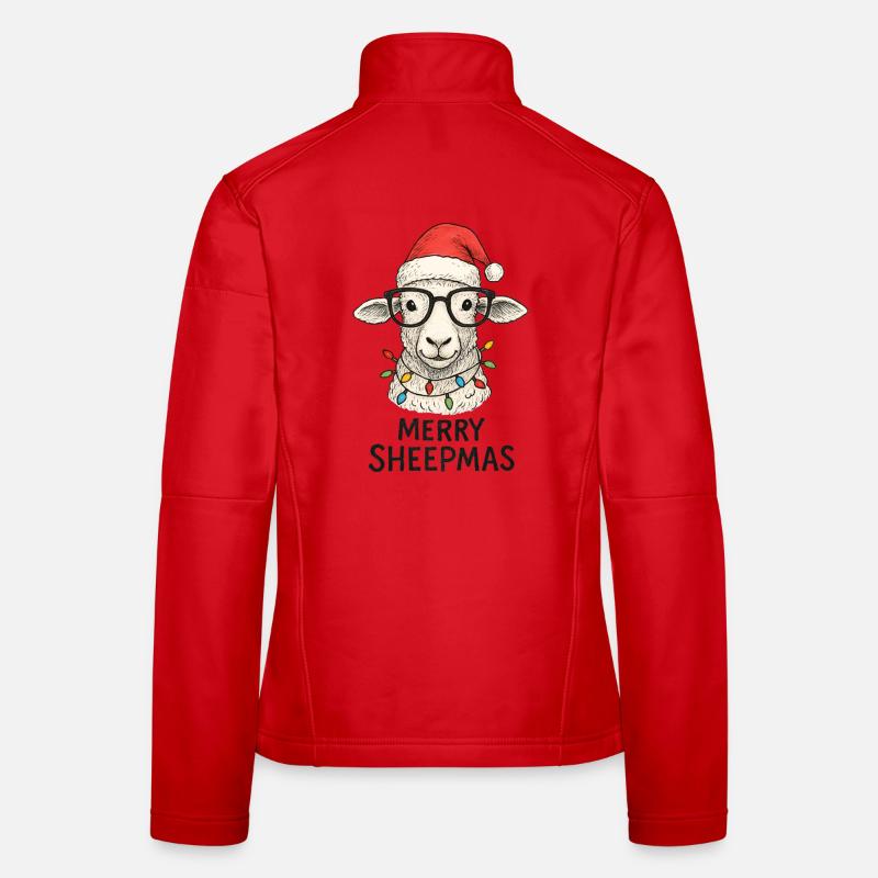 Berger de Noël de moutons, drôles Joyeuses Moutons Veste en tissu softshell Femme