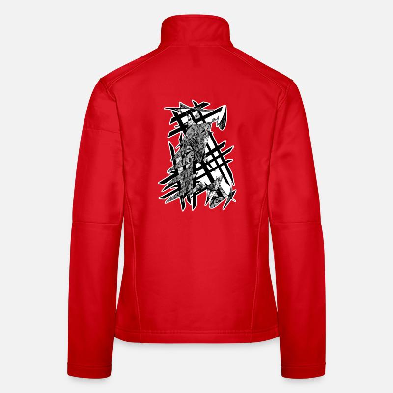 Black and White Abstract Design No. 5 Women's Softshell Jacket