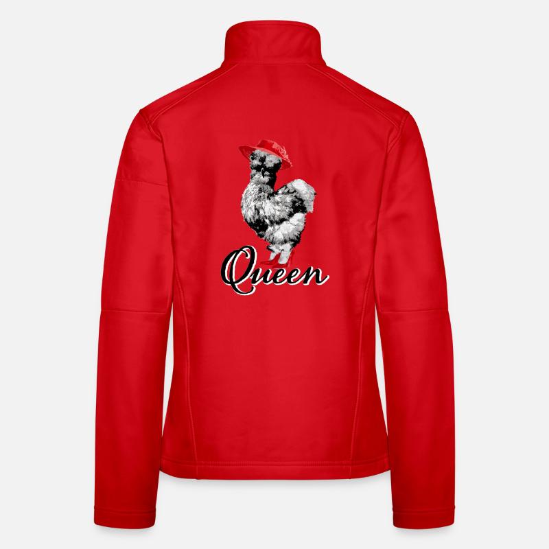 Chicken Fans - Rooster - Rooster - Silk Chicken - Organic - Women's Softshell Jacket - red
