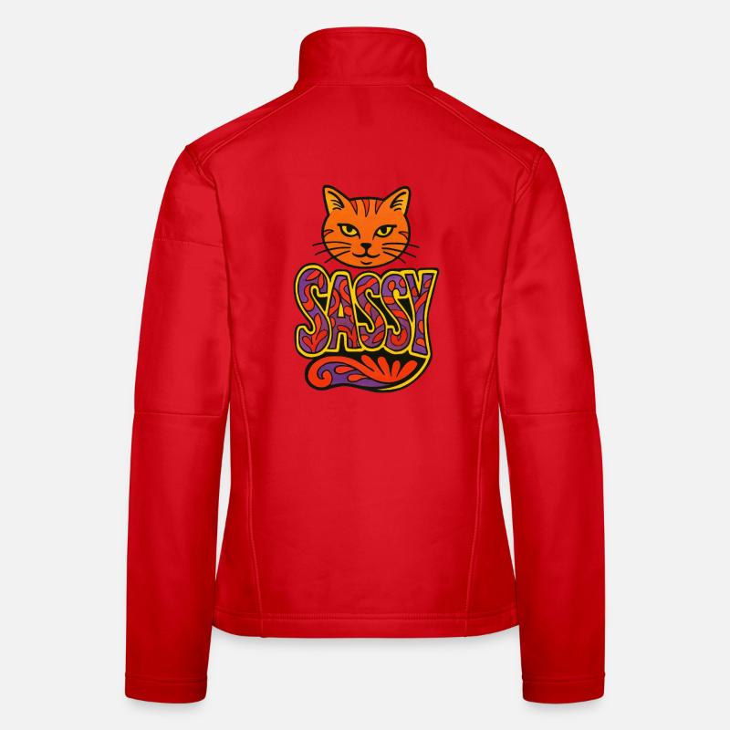 Script psychédélique de Chat Impertinent Veste en tissu softshell Femme