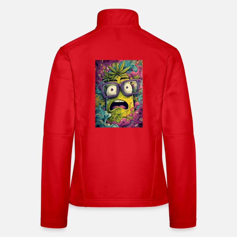 Psychedelic pineapple with glasses Women's Softshell Jacket
