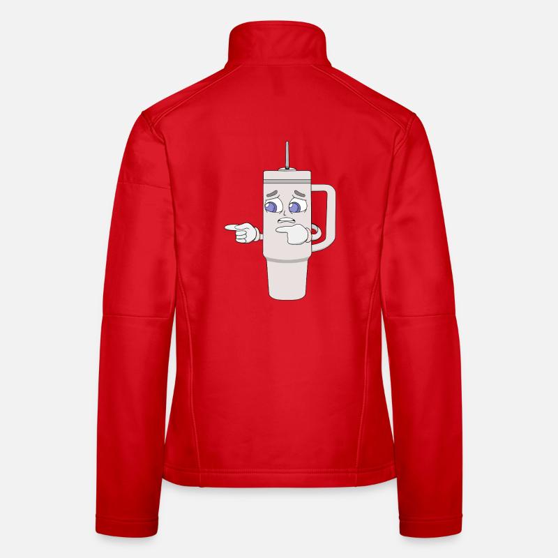 Besorgtes Shaker-Cup-Maskottchen Frauen Softshelljacke
