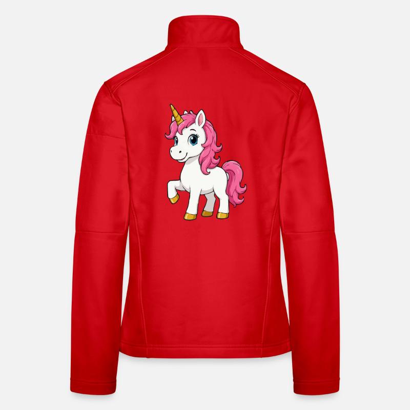 Rosa Einhorn mit Pinker Mähne Frauen Softshelljacke