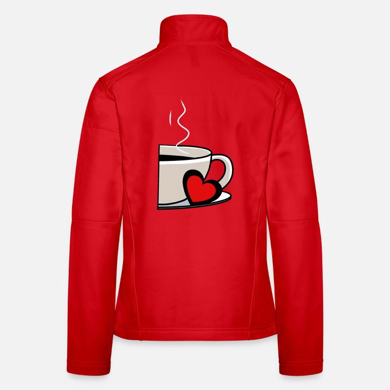 Kaffeetasse Diät Koffein Kaffee Tasse Herz - Frauen Softshelljacke - Rot