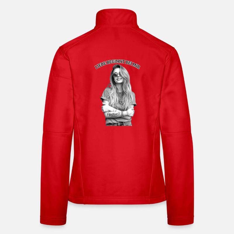 Liebe beginnt bei mir - Frauen Softshelljacke - Rot