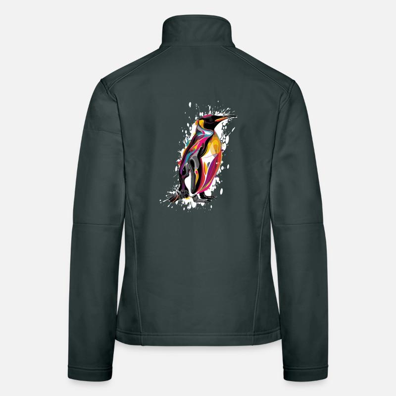Farbexplosion Pinguin Frauen Softshelljacke