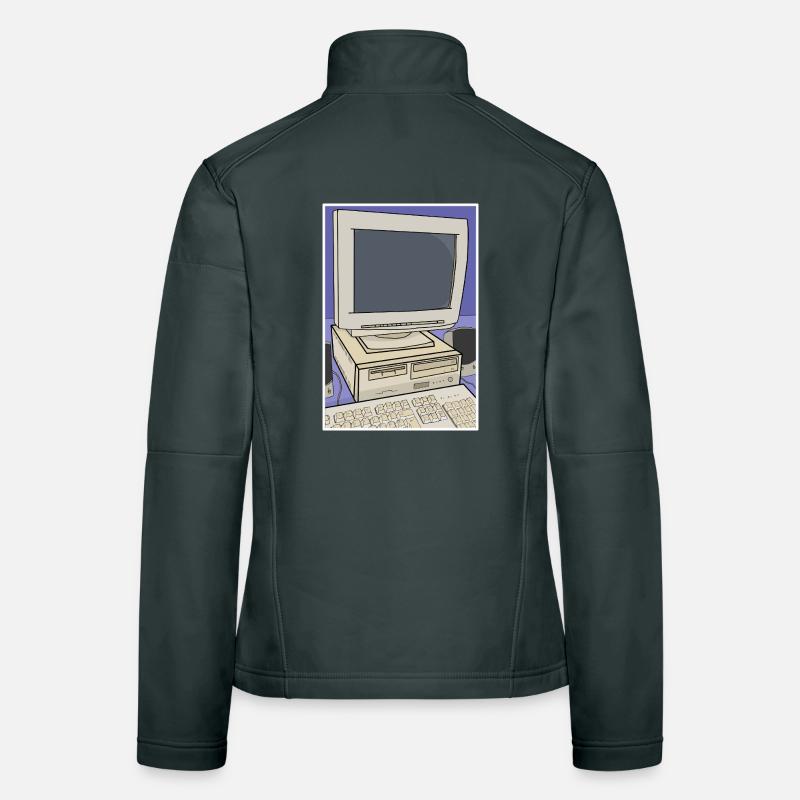 Retro-Computer-Desktop-Einrichtung Frauen Softshelljacke
