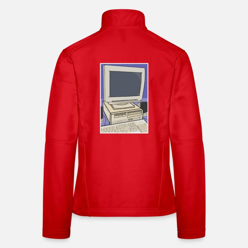 Retro-Computer-Desktop-Einrichtung Frauen Softshelljacke
