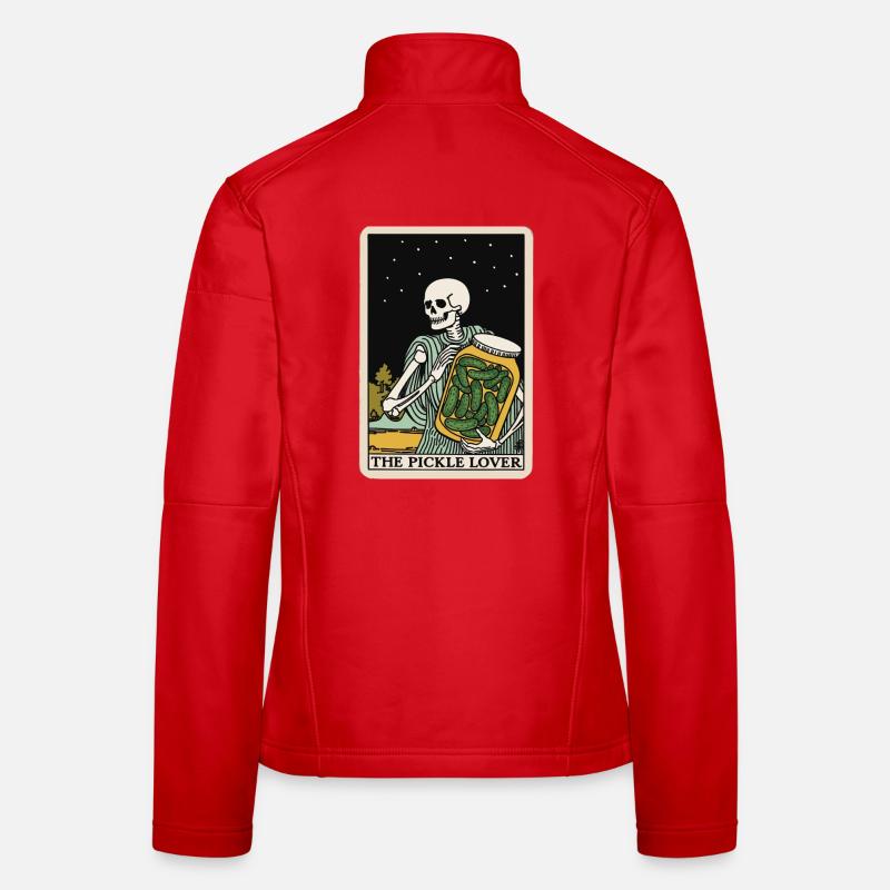 L’amateur de concombre Tarot carte Concombre drôle Veste en tissu softshell Femme