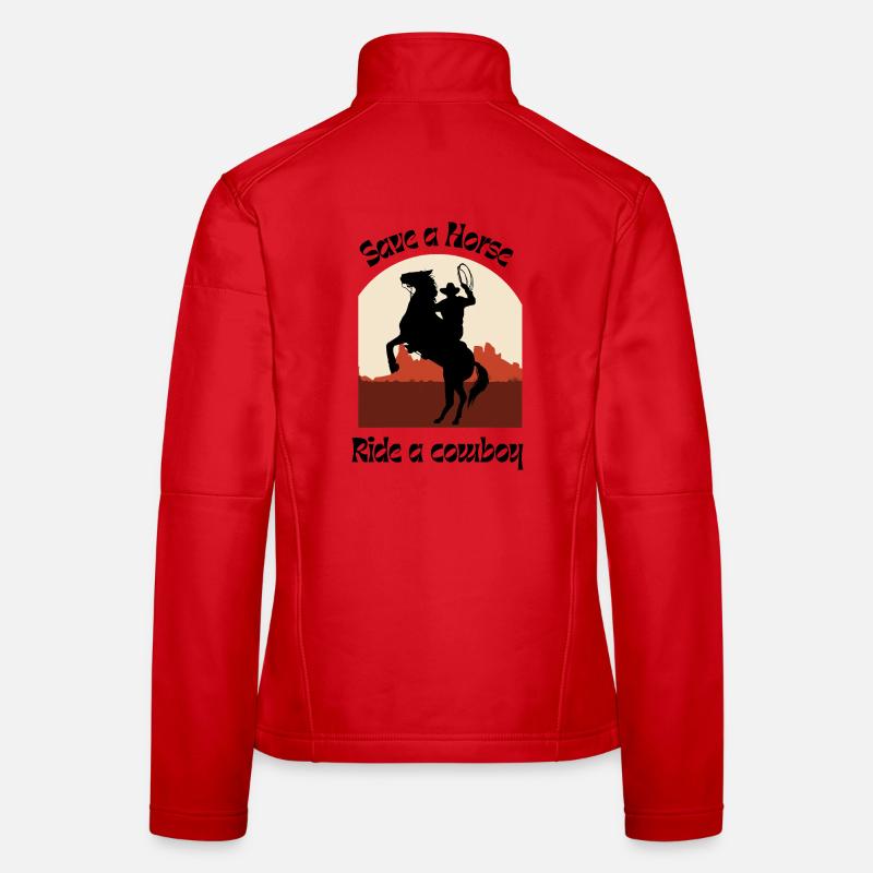 Sattelhelden Western Silhouette - Frauen Softshelljacke - Rot