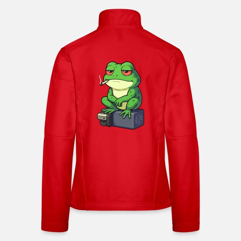 Frog Relax with a Cigarette Women's Softshell Jacket