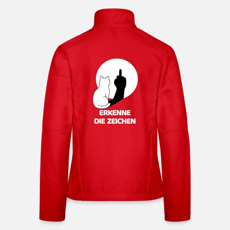 Recognize the Signs Cat Middle Finger Shadow Women's Softshell Jacket