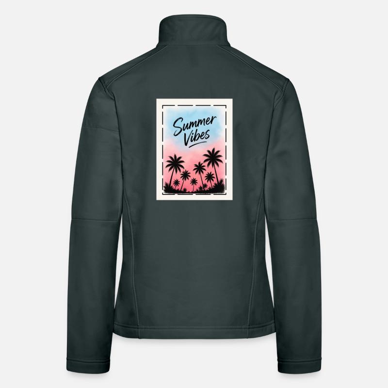 Summer Vibes Retro Palmen Design Frauen Softshelljacke