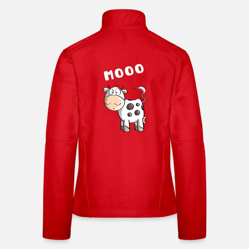 Kleine Mooo Kuh - Kühe - Comic - Frauen Softshelljacke - Rot